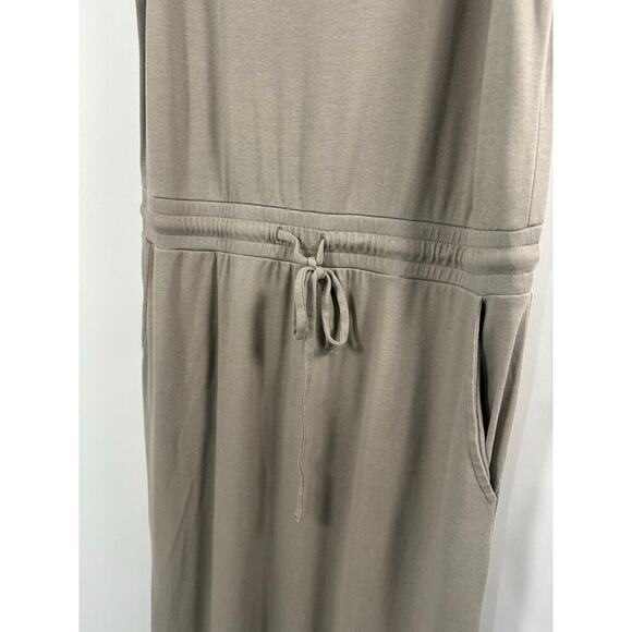 Haven Well Within Size Large Midi Dress 100% Cotton Tie Waist Lagenlook Neutral - Picture 3 of 10